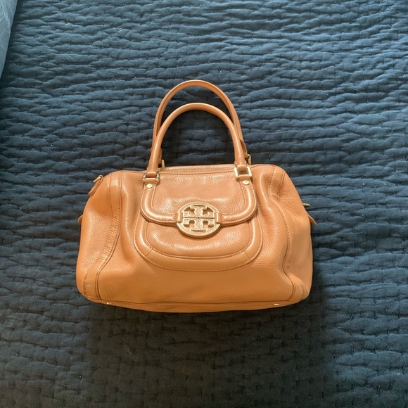 Tory Burch Camel Leather Satchel with Strap - Picture 2 of 3